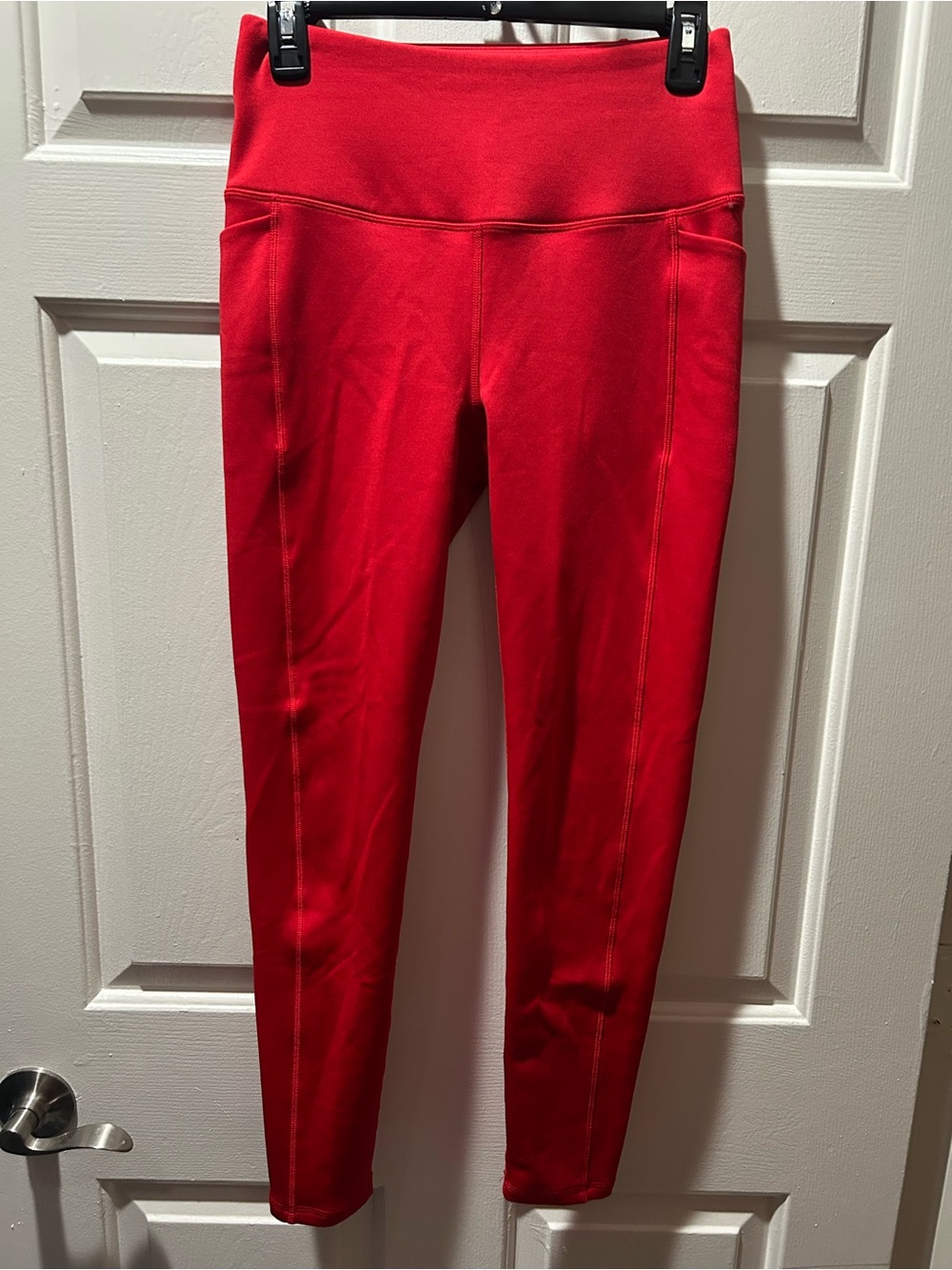 Spyder Bold Red High-Rise Fleece Outdoor Winter Leggings with Pockets Size Small